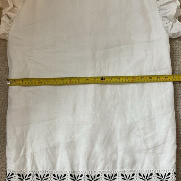 Ann Mashburn Black and White Eyelet Flutter Sleeve Shift Dress Size Large - Picture 9 of 12